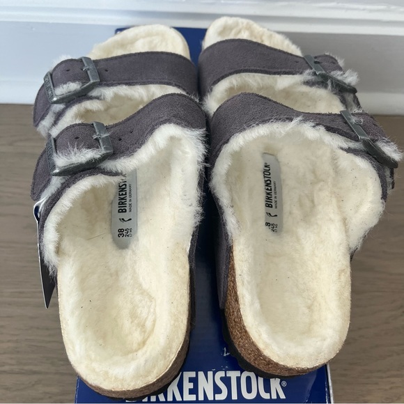 BIRKENSTOCK Arizona Shearling Stormy Gray Narrow Fit 38 - Picture 3 of 6